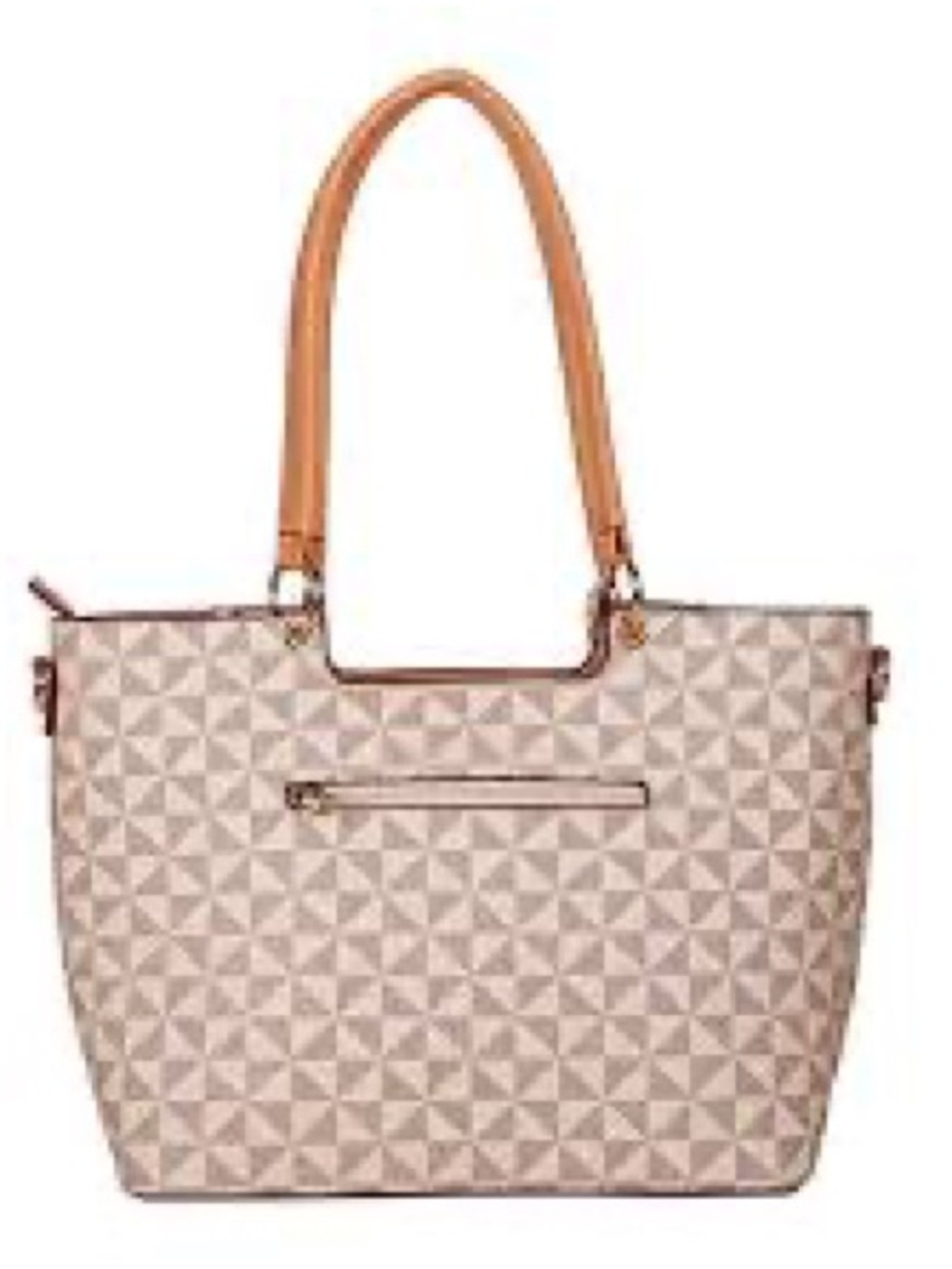 Mezon Beige Tote with Tan Handles